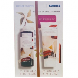 Korres Set Vanilla Cinnamon Ενυδατικό Αφρόλουτρο Βανίλια & Κανέλα, 250ml & Body Milk Ενυδατικό Γαλάκτωμα Σώματος Βανίλια & Κανέλα, 200ml