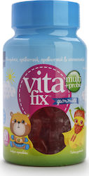 Intermed Multi + Probio VitaFix Gummies Bear Strawberry Παιδικές Πολυβιταμίνες σε Ζελεδάκια με Σχήμα Αρκουδάκι και Γεύση Φράουλα Βαζάκι 60τμχ