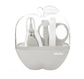 Akuku Σετ Περιποίησης Νυχιών Μωρού Apple Γκρι A0473, Σετ 5 τμχ