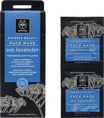 APIVITA Express Bauty Mask Sea Lavender , Μάσκα Προσώπου με Θαλάσσια Λεβάντα για Ενυδάτωση & Anti-Pollution 2Χ8ml
