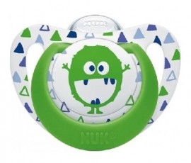 NUK Genius Color Πιπίλα Σιλικόνης με Κρίκο   0-6m  Πρασινη SKU 10.729.109