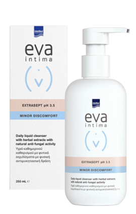 Intermed Eva Intima Wash Extrasept Υγρό Καθαρισμού της Ευαίσθητης Περιοχής με Ήπια Αντισηπτική Δράση PH3.5, 250ml