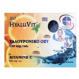 MEDICHROM  Hyaluvit Υαλουρονικο Οξυ 150mg & Vitamin C 500mg 30 ταμπλέτες