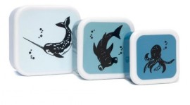 Petit Monkey Sea animals   lunch box set 3 Φαγητοδοχεία  Σιελ