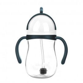 Akuku Ποτήρι Εκπαιδευτικό 280ml Με Καλαμάκι Blue/Grey A0166