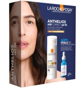 La Roche Posay Promo Anthelios Age Correct Αντηλιακή Κρέμα ενάντια της Φωτογήρανσης SPF50, 50ml & Δώρο Hyalu B5 Αντιρυτιδικός Ορός Προσώπου, 10ml, 1σετ