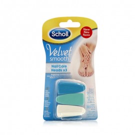 SCHOLL Velvet Smooth Nail Care Heads System Refill Ανταλλακτικές κεφαλές του ηλεκτρικού συστήματος περιποίησης νυχιών 3 τμχ