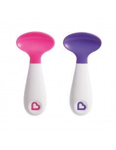 MUNCHKIN Scooper Spoon Εκπαιδευτικα κουταλακια  9+m Ροζ και Μωβ  2τμχ