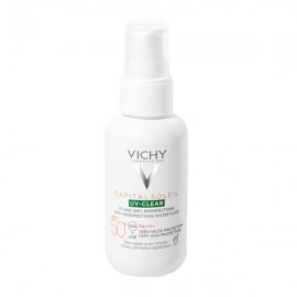 VICHY  Capital Soleil UV-Clear SPF50+ Λεπτόρρευστο Αντηλιακό Προσώπου Κατά των Ατελειών & της Λιπαρότητας, 40ml