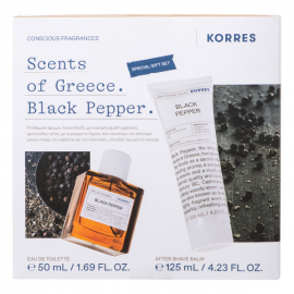 Korres Set Scents of Greece Special Gift Set Black Pepper Eau de Toilette Ανδρικό Άρωμα, 50ml & Aftershave Balm Γαλάκτωμα για μετά το Ξύρισμα, 125ml