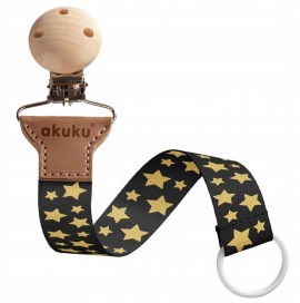 AKUKU clip Πιπίλας Ανθρακί Αστέρια A0585, 1τμχ