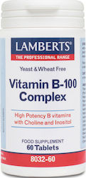 Lamberts  Vitamin B-100 Complex  για υγιές νευρικό και  πεπτικό σύστημα  60 tabs