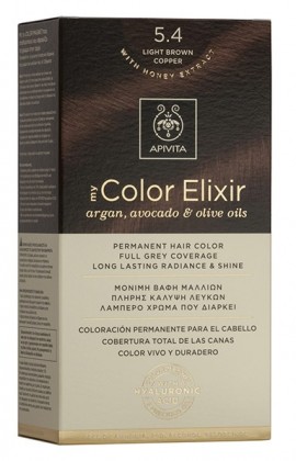 APIVITA My Color Elixir N 5.4 Βαφη μαλλιων Καστανό Ανοιχτό Χάλκινο, 125ml