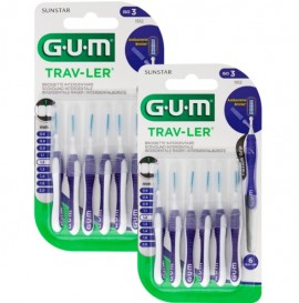 Gum 1512 Trav-Ler Promo (-50% στο 2ο προϊον) Μεσοδόντια Βουρτσάκια 1,2mm, ISO 3, 2x6τεμ