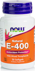 NOW Vitamin E-400 IU MT, With Mixed Tocopherols, 50 Softgels