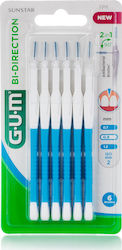GUM Bi-Direction Μεσοδόντια Βουρτσάκια με Λαβή 0.9mm Μπλε 6τμχ SKU  2314