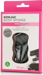 VICAN  Wise Beauty Body Konjac Σφουγγάρι σε Μαυρο Χρώμα 1τμχ