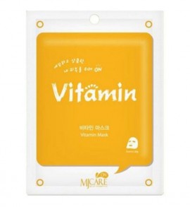 MJCare Vitamin Sheet Mask, Υφασμάτινη Μάσκα με Σύμπλεγμα Βιταμινών για Λεύκανση & Τόνωση του Δέρματος 22g