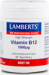 Lamberts Vitamin B12 1000mcg,  Για την Φυσιολογική Λειτουργία του Ανοσοποιητικού και του Νευρικού Συστήματος.30 tabs