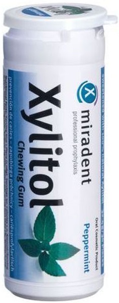 Miradent Xylitol  Οδοντότσιχλα Ξυλιτόλης με Γεύση Μέντα, 30 Τσίχλες