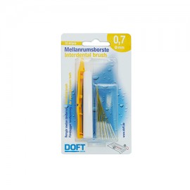 Doft Interdental Brush Μεσοδόντια Βουρτσάκια  0,7mm  Κιτρινα 12τμχ