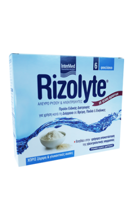 Intermed Rizolyte Άλευρο Ρυζιού και Ηλεκτρολύτες κατά της Διάρροιας, 6 φακελάκια