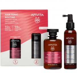 Apivita Promo Womens Hair Tonic Routine Strength & Volume Tonic Shampoo, 250ml & Tonic Hair Loss Lotion, 150ml, 1σετ