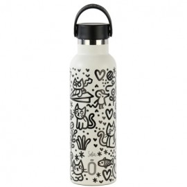 Runbott Artists Club Μπουκαλι θερμος Ανοξειδωτο με κεραμικη επιστρωση με λαβη Doodle 600 ml SKU 1198