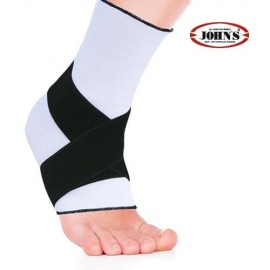 JOHNS Ankle Brace Επιστραγαλίδα με Χιαστί Αυτοκόλλητο Δετήρα  Λευκό SKU 12422