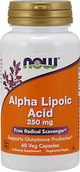 NOW Alpha Lipoic Acid 250 mg Αντιοξειδωτικη δραση  60 Veg Capsules