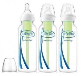Dr Browns Set  Options+Anti collic Narrow Πλαστικό Μπιμπερό 3Χ250ml με Στενό Λαιμό & Θηλή Σιλικόνης με Σύστημα Φυσικής Ροής 3 τμχ SKU  SB 83005