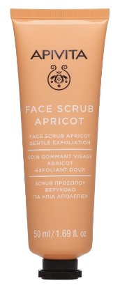 APIVITA Face Scrub Apricot, Gel Ήπιας Απολέπισης με Λεπτούς Κόκκους από Κουκούτσια Βερύκοκου 50ml