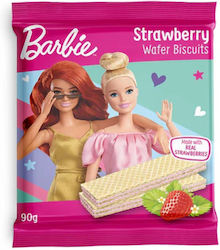 Whatever Brands Barbie Strawberry Wafer Biscuits Γκοφρέτα με Γέμιση Κρέμα Φράουλας, 90gr