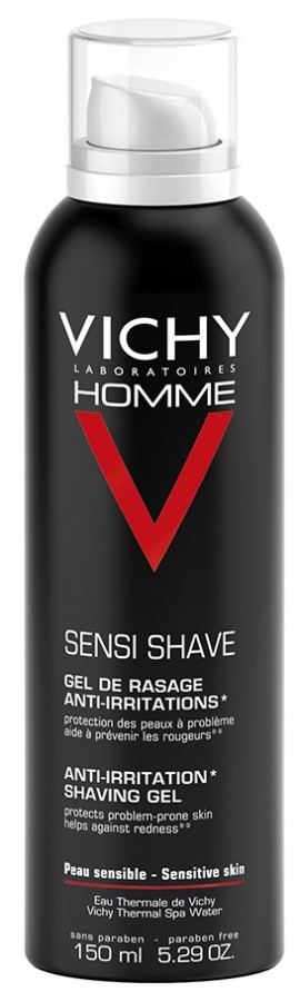 VICHY Homme Anti-Irritation Shaving Gel Ανδρικό Ζελ Ξυρίσματος Κατά των Ερεθισμών, 150ml