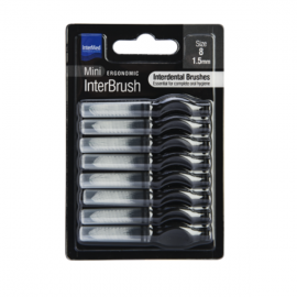 Intermed Ergonomic Mini Μεσοδόντια Βουρτσάκια με Λαβή Size 8 - 1.5mm Μαύρο, 8τεμ