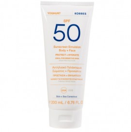 Korres Yoghurt Sunscreen Emulsion Body & Face Αντηλιακό Γαλάκτωμα Σώματος & Προσώπου SPF50, 200ml