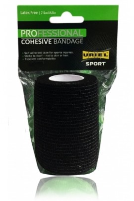 URIEL Sport Professional Cohesive Bandage Ελαστικος αυτοσυγκρατουμενος επιδεσμος 7.5cm x 4.5 m Μαυρο SKU 806CB