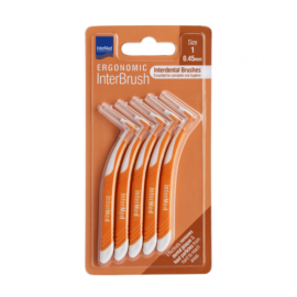 Intermed Ergonomic Interbrush Μεσοδόντια Βουρτσάκια Πορτοκαλί Size 1 - 0.45mm, 5τεμ