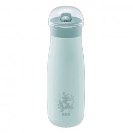 NUK Mini-me Flip 12+m Παιδικό Παγούρι Ανοξείδωτο με Καλαμάκι Γκρι 500ml