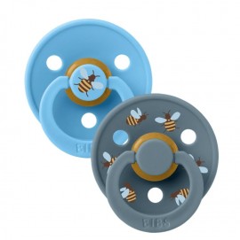 BIBS Colour studio collection Round Natural Rubber +6m, Size 2, Πιπίλες Καουτσούκ Breeze Mix 2 τμχ SCU 12024101