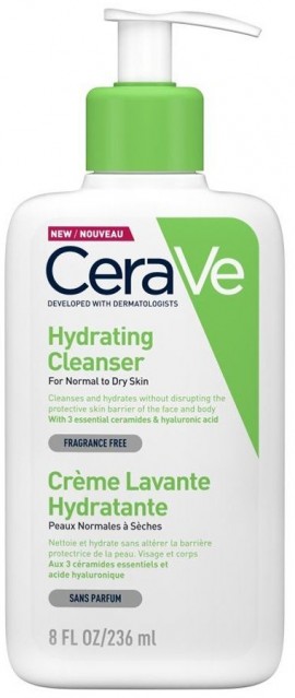 CeraVE Hydrating Cleanser Το CeraVe Hydrating Cleanser Καθαρίζει και Ενυδατώνει Πρόσωπο και Σώμα Χωρίς να Διαταράσσει τον Επιδερμιδικό Φραγμό, 236ml