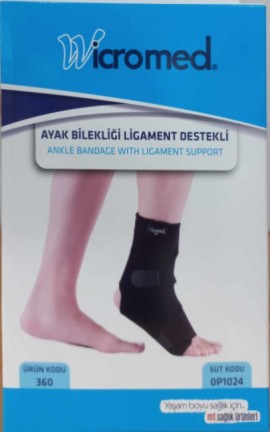 Wicromed Ναρθηκας Αστραγαλου με μπανελλες one size  Μαυρο SKU 360