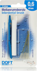 Doft Interdentals Μεσοδόντια Βουρτσάκια 0.6 mm Γαλάζιο 12 τμχ