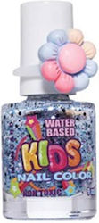 Manoard Nail polish water based  Παιδικό βερνικι νυχιων που αφιρειται με το νερο Blue Glitter 9 ml