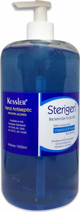 Kessler Sterigen  Ήπιο αντισηπτικό gel με 70% αιθυλική αλκοόλη, με αντλία 1000 ml