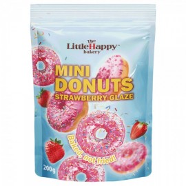 The Little Happy Bakery Mini Donuts με Επικάλυψη Φράουλα , 200gr