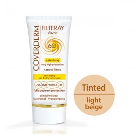 Coverderm Filteray Face Tinted Sunscreen  SPF60  Light Beige Αντιηλιακό Προσώπου με Χρώμα σε Ανοιχτή Απόχρωση, 50ml