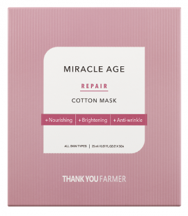 THANK YOU FARMER Miracle Age Repair Cotton Mask Υφασμάτινη Μάσκα Προσώπου Αντιγήρανσης & Θρέψης, 25ml