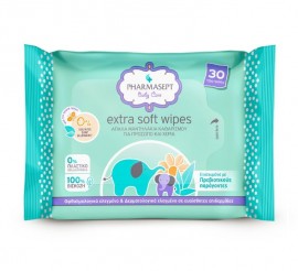 PHARMASEPT Baby Soft Wipes  Παιδικά μαντηλάκια χωρίς οινόπνευμα για τα χέρια & το πρόσωπο,30 τεμάχια