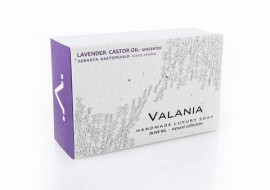 VALANIA  Σαπούνι Λεβάντα και Καστορέλαιο Χωρίς Άρωμα, Ειδικά Για Μωρά, 120g